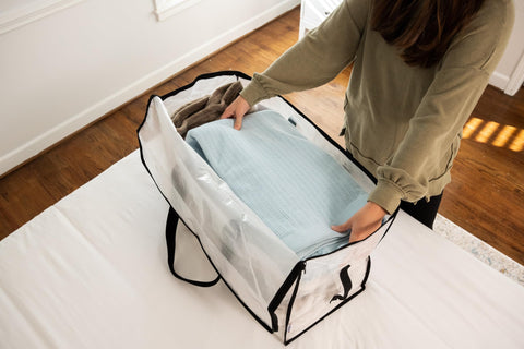 ClearSpace bag folds flat for compact storage when not in use.
