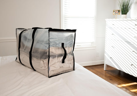 ClearSpace bag folds flat for compact storage when not in use.