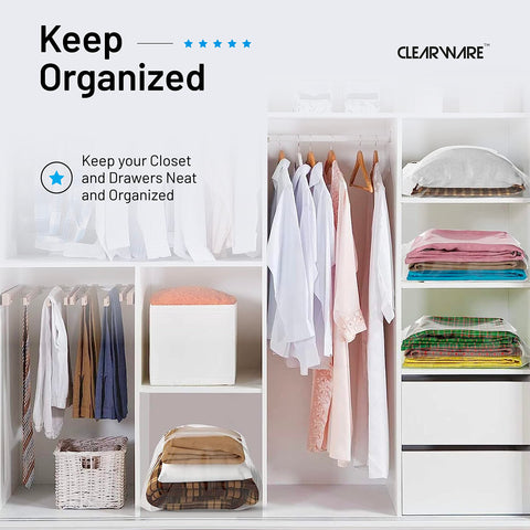 CLEARWARE bags for packing, moving, and home organization, reducing clutter.