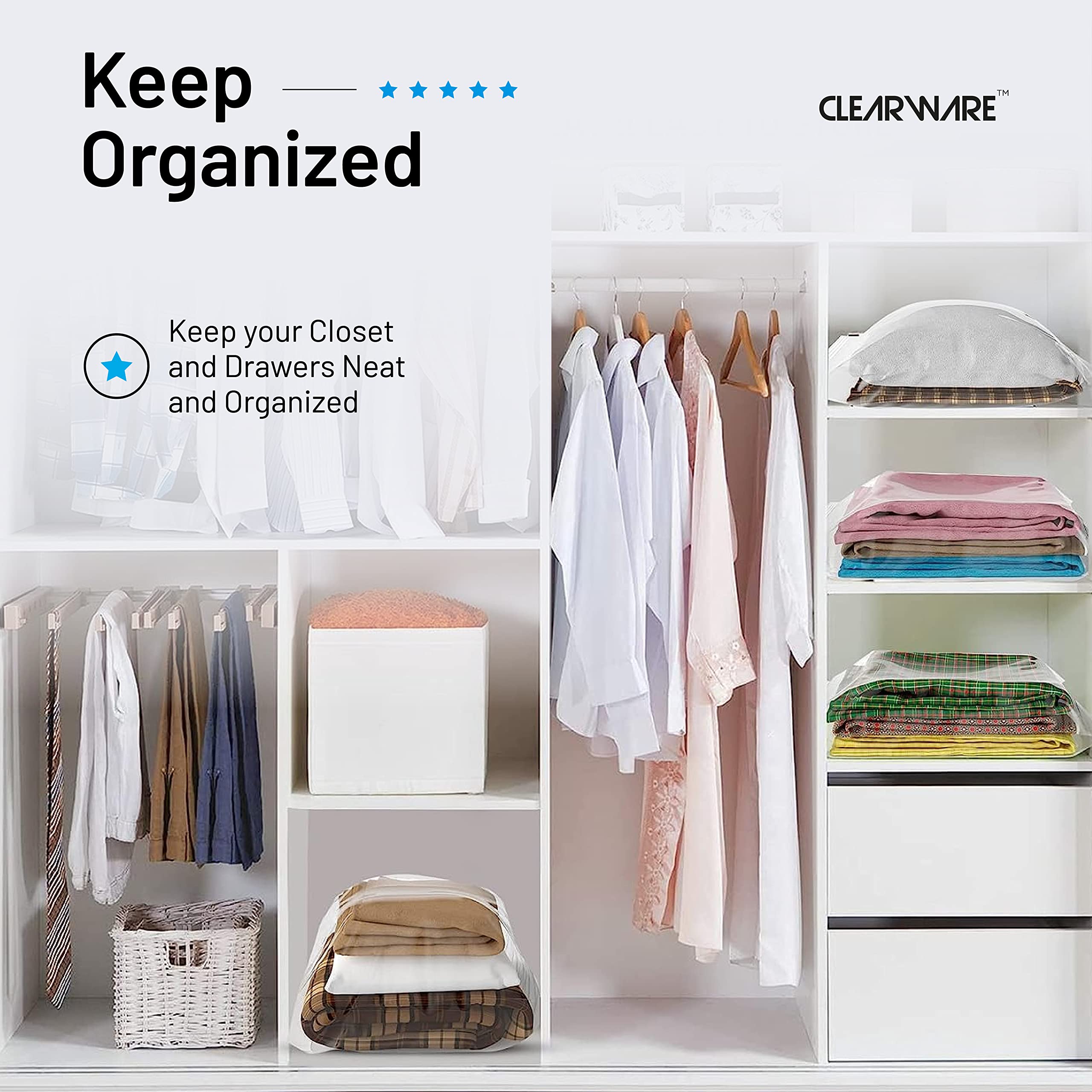CLEARWARE reusable travel bags simplify packing and reduce suitcase clutter