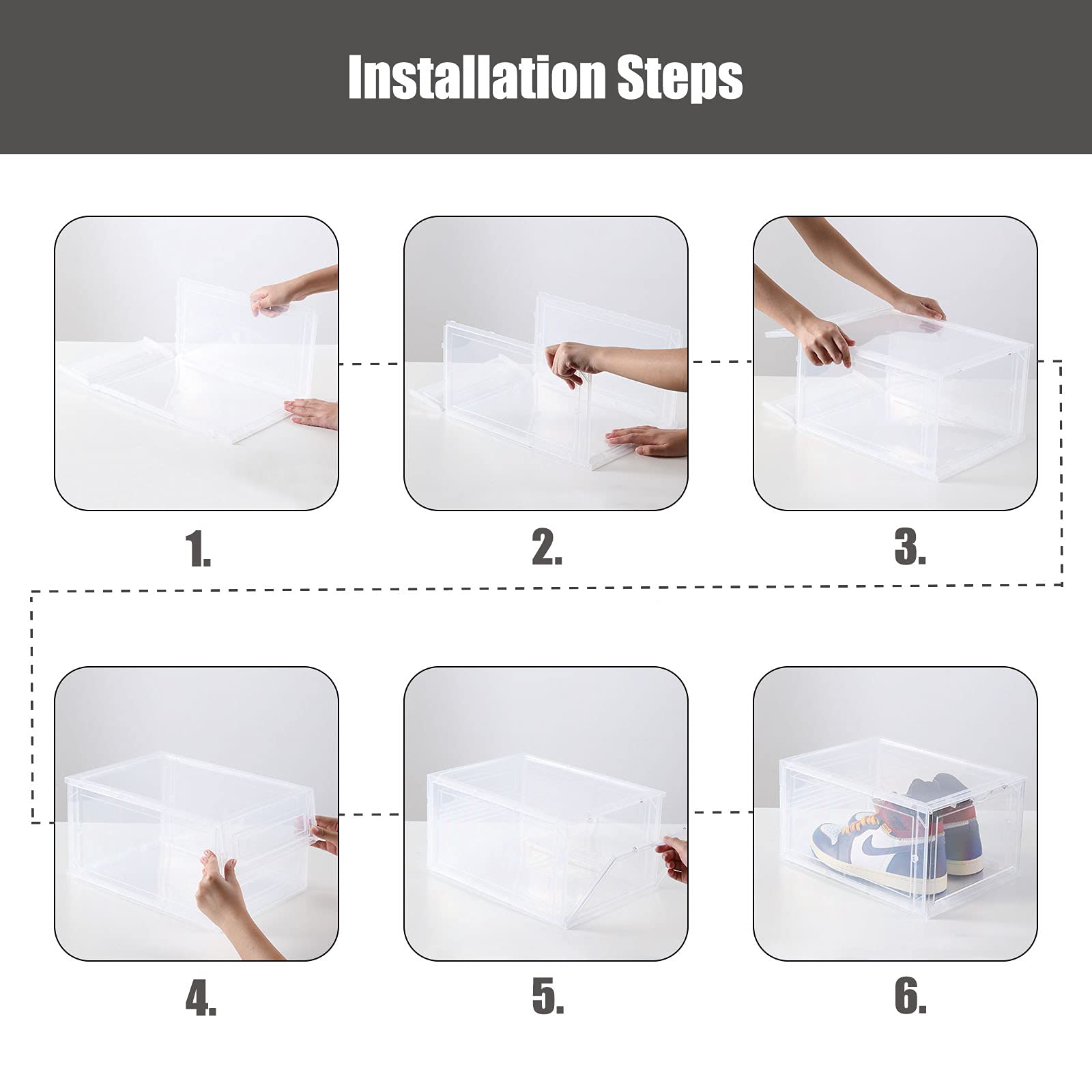 Clemate store-ready shoe box optimized for display and organization at home