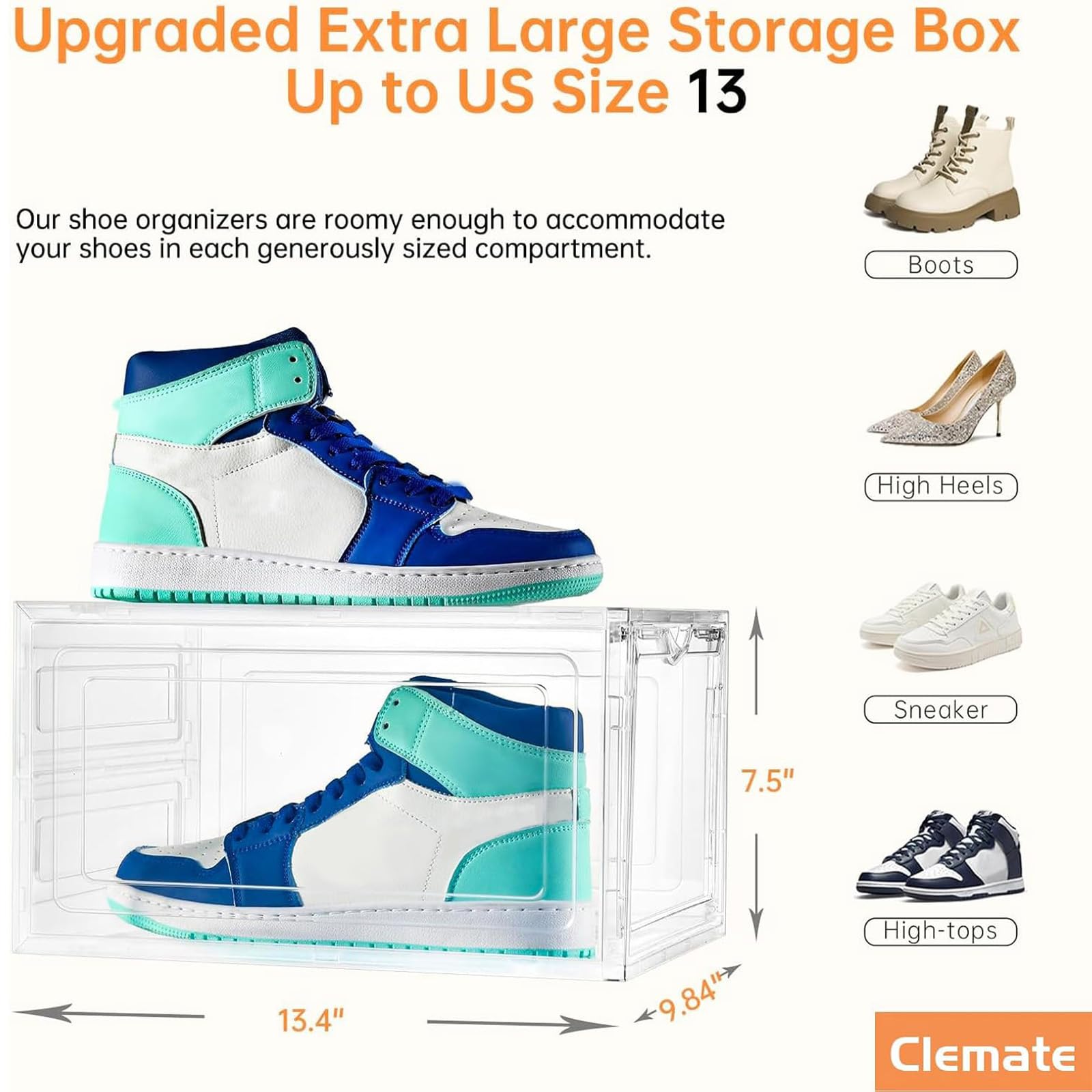 Clemate shoe organizer magnetic door closed keeping contents secure