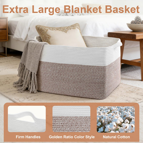ClenClever 75L blanket basket filled with blankets and towels for versatile storage.