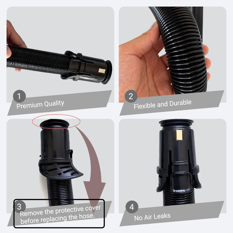 Clenex hose compatible with Rotator Lift-Away for easy attachment to the vacuum.