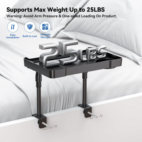CLESOO Bedside Shelf with cup holder keeps drinks stable beside you.