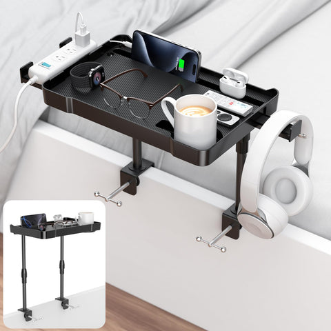 CLESOO Bedside Shelf on top bunk shows roomy surface within reach.
