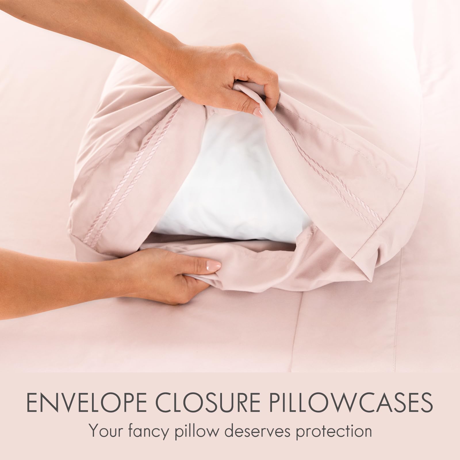 ClevaHome deep-pocket fitted sheet secures mattresses up to 14 inches for a snug fit.