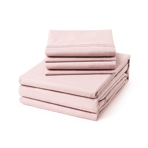 ClevaHome queen sheet set 6-piece laid flat shows soft, breathable fabric for comfortable sleep.