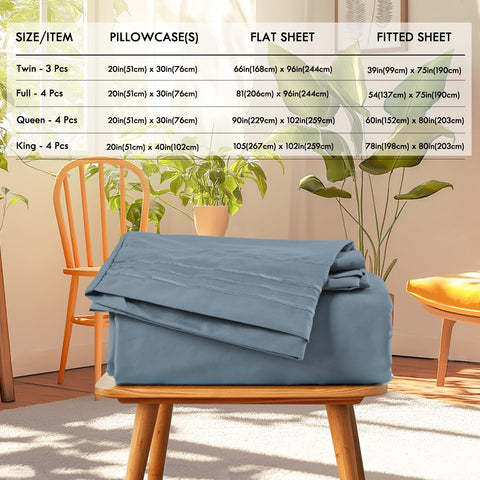 14 inch deep pocket on ClevaHome queen fitted sheet for deeper mattresses.