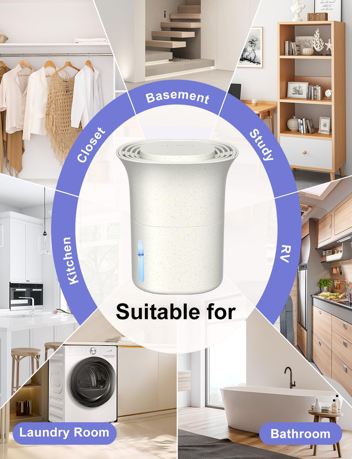 CLEVAST ideal for closets, bathrooms and wardrobes to maintain dry air.