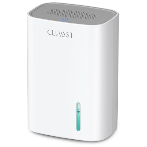 CLEVAST small dehumidifier with 30oz water tank showing steady humidity control.