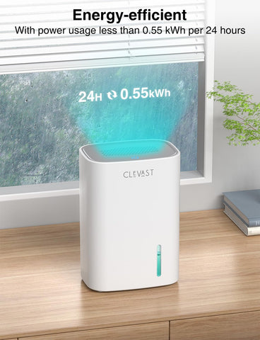 CLEVAST tabletop dehumidifier offers portable design for desks and small rooms.