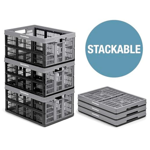 CleverMade 45L open crate showing durable storage capacity.