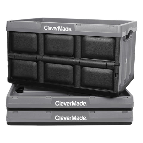 CleverMade 62L collapsible storage bin filled for bulk grocery haul