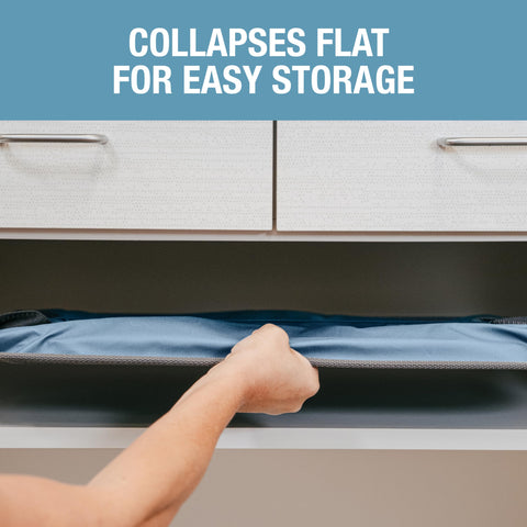 CleverMade denim color collapsible basket for apartments