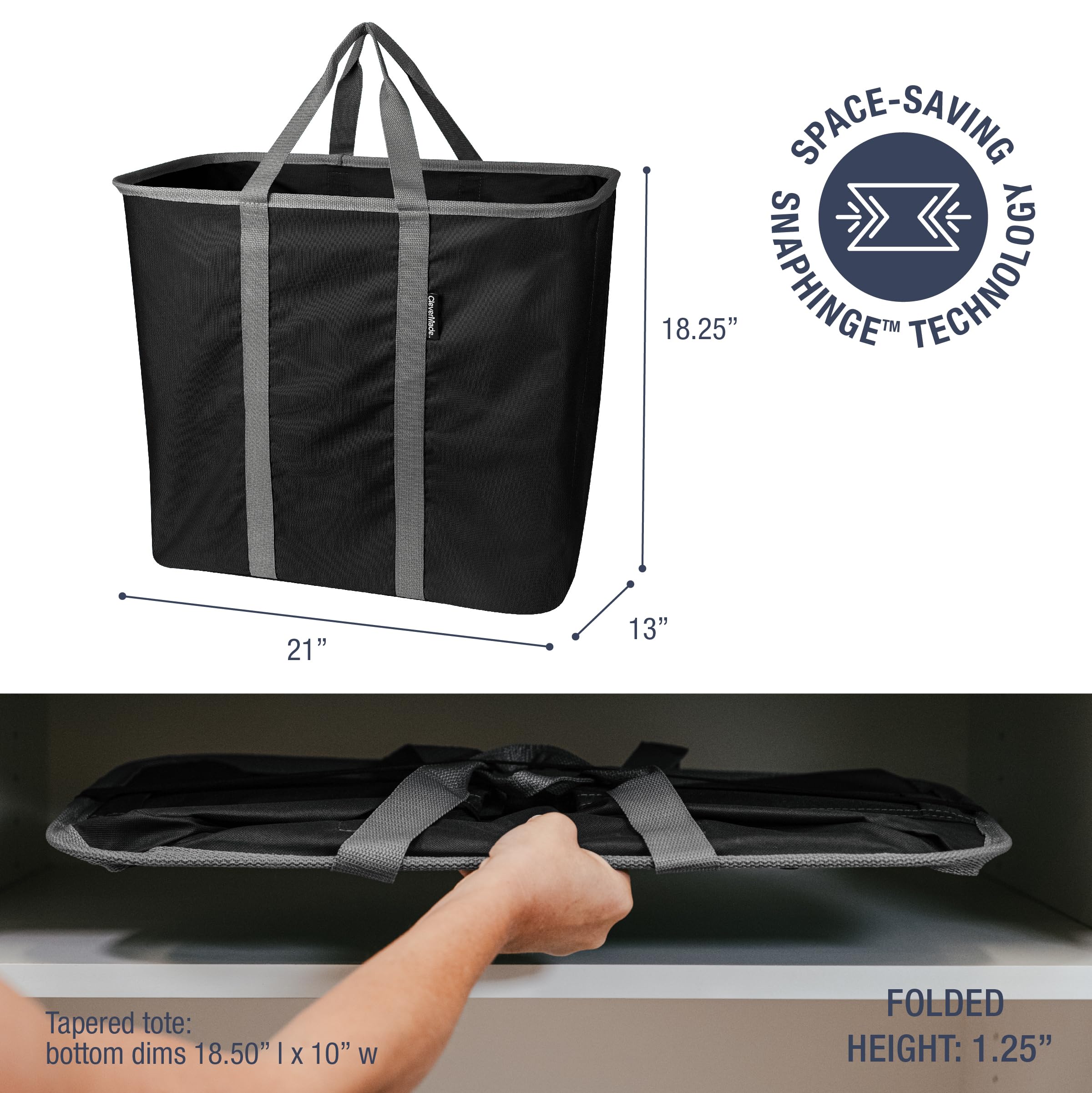 CleverMade 64-liter capacity highlighted for two full loads of laundry.