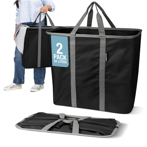 CleverMade collapsible laundry caddy with pop-up frame for instant setup and space savings.