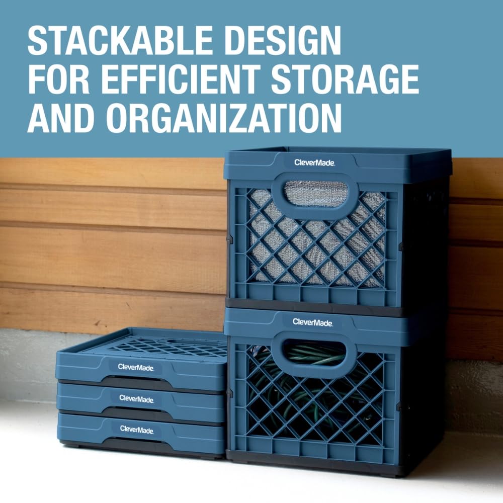 CleverMade collapsible milk crate groceries in transit showcases versatile transport.