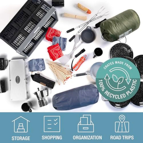 CleverMade eco-friendly crates made from recycled materials for sustainable storage.