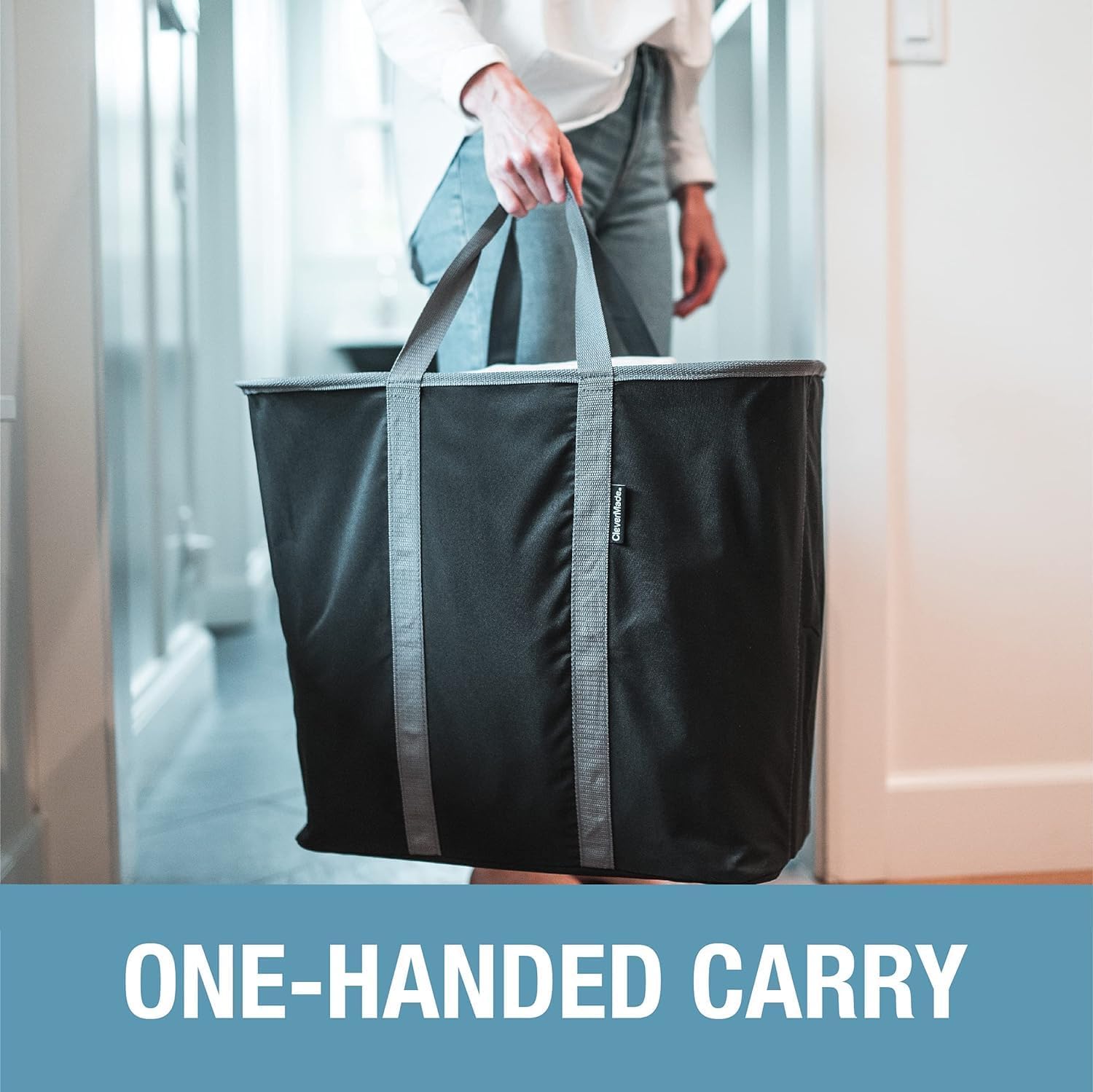 CleverMade heavy-duty fabric with reinforced rim supports heavy loads.