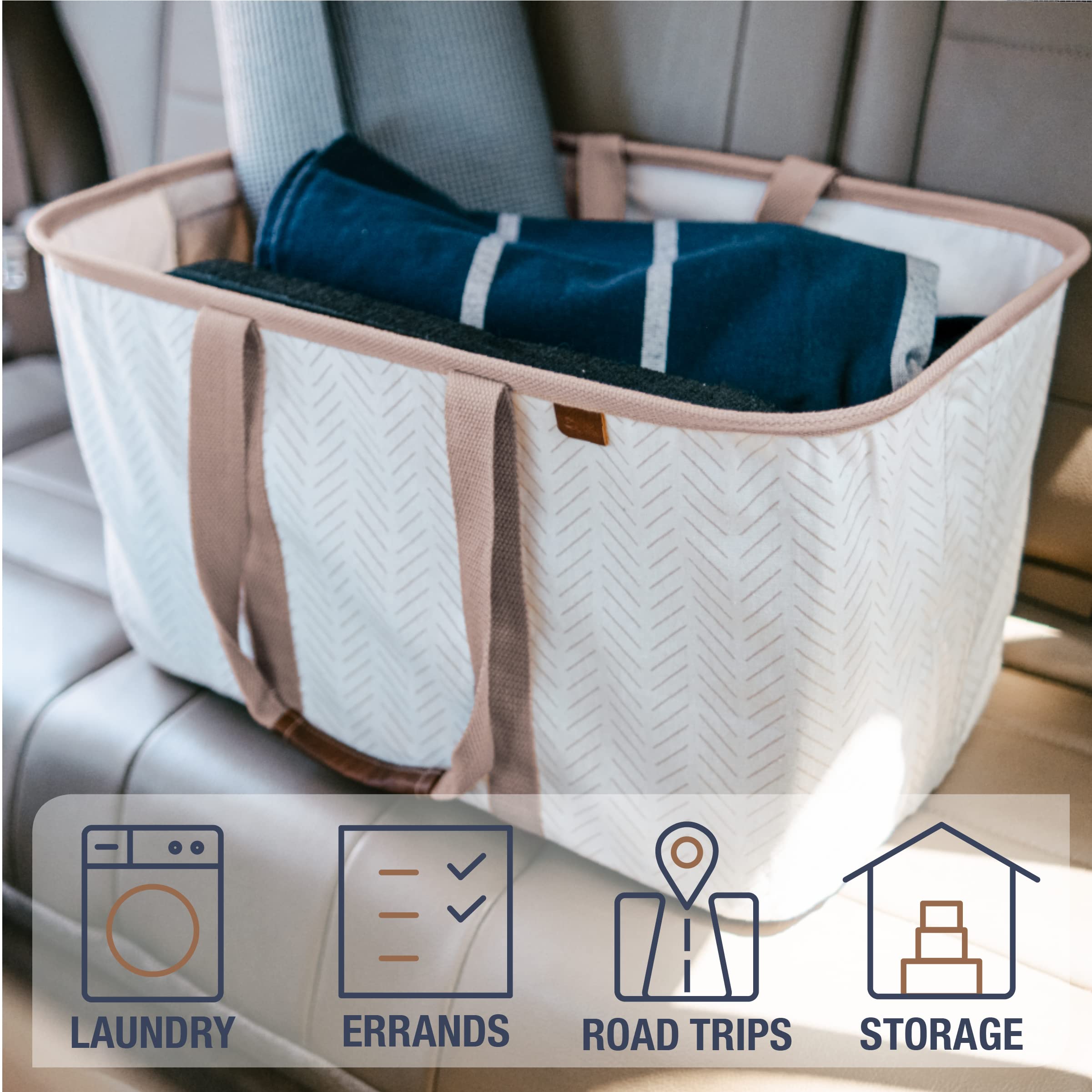 CleverMade LUXE Laundry Tote ready for a 50L capacity load
