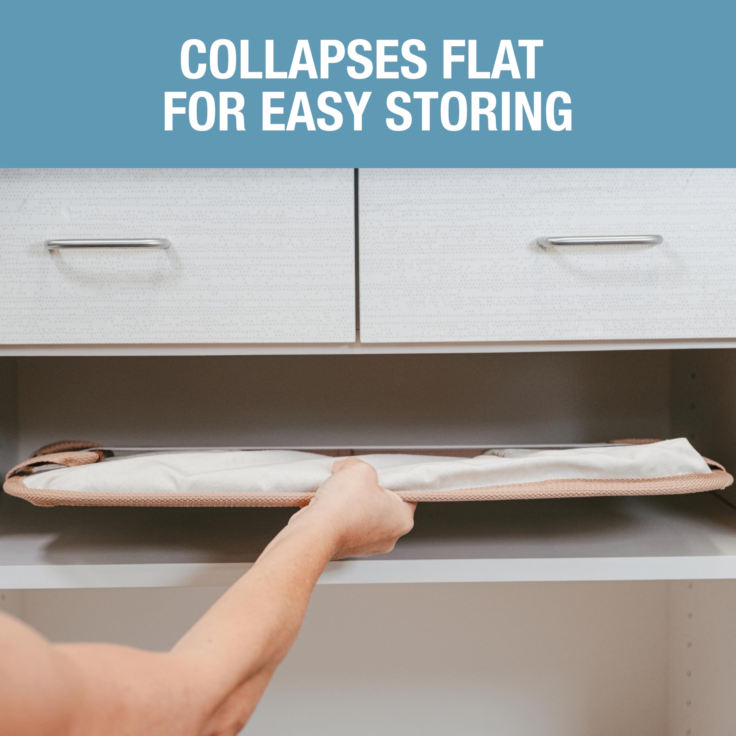 Space-saving solution that blends with modern decor while supporting standard laundry loads.