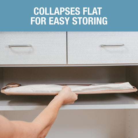 Space-saving solution that blends with modern decor while supporting standard laundry loads.