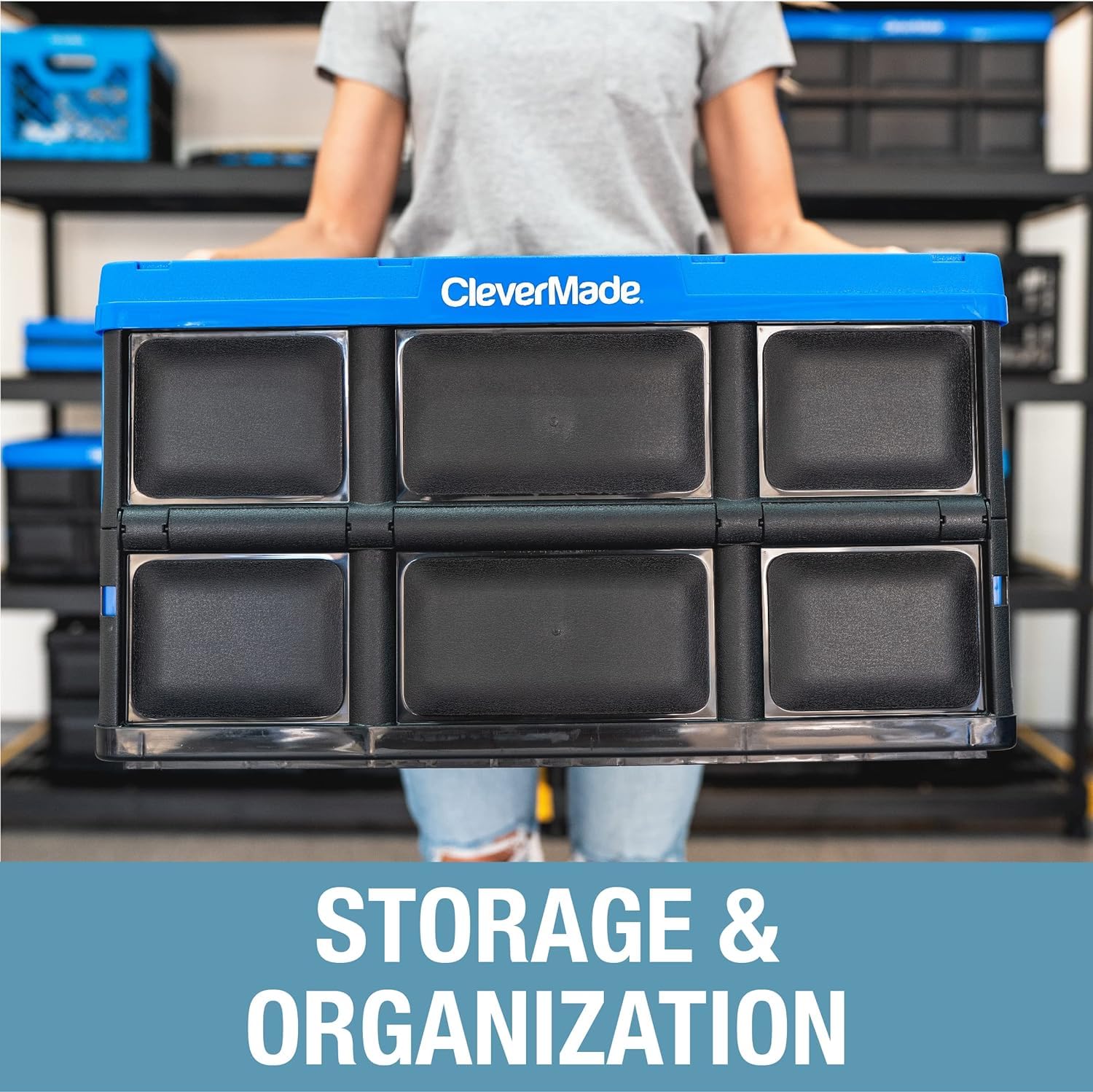 CleverMade multi-use storage bin for car and home organization