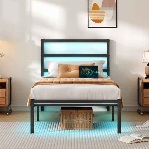 CLIBFENG twin-bed-frame-headboard showcases sturdy night-time support