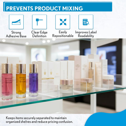 Clip Strip 1-inch height divider keeps items neatly separated.