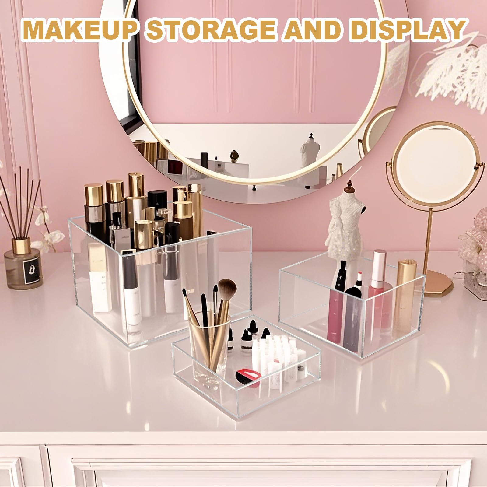 Cliselda nesting design acrylic boxes for space-saving display
