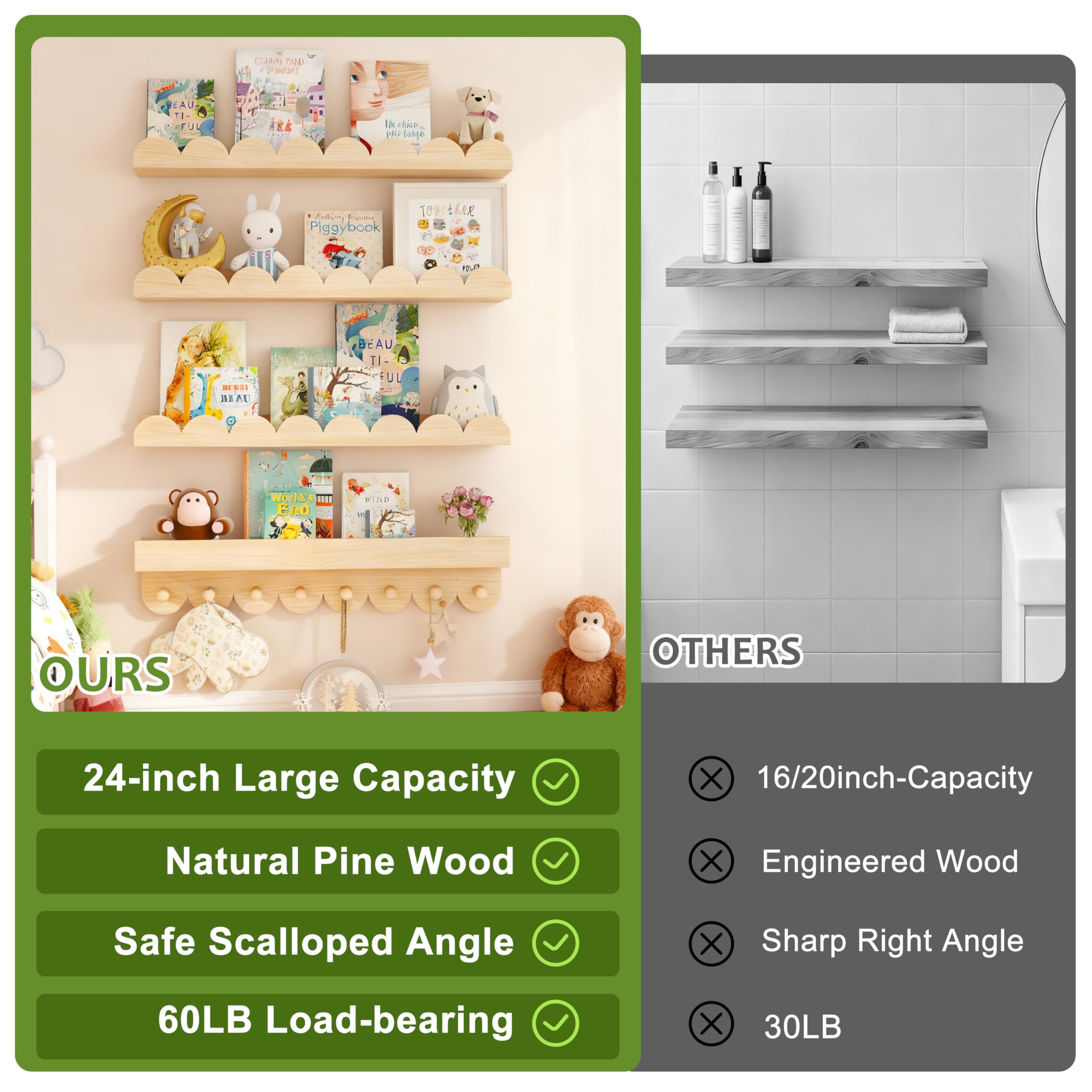 CLLASOU shelves in living room or bathroom as stylish storage.