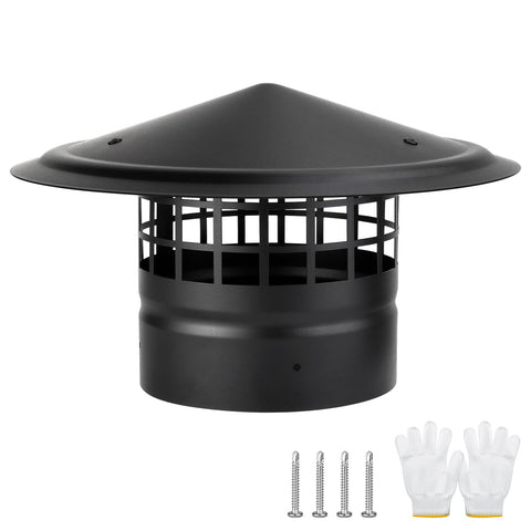 CLLOMAGY 6-inch round chimney cap with cone top blocks rain and debris while improving airflow