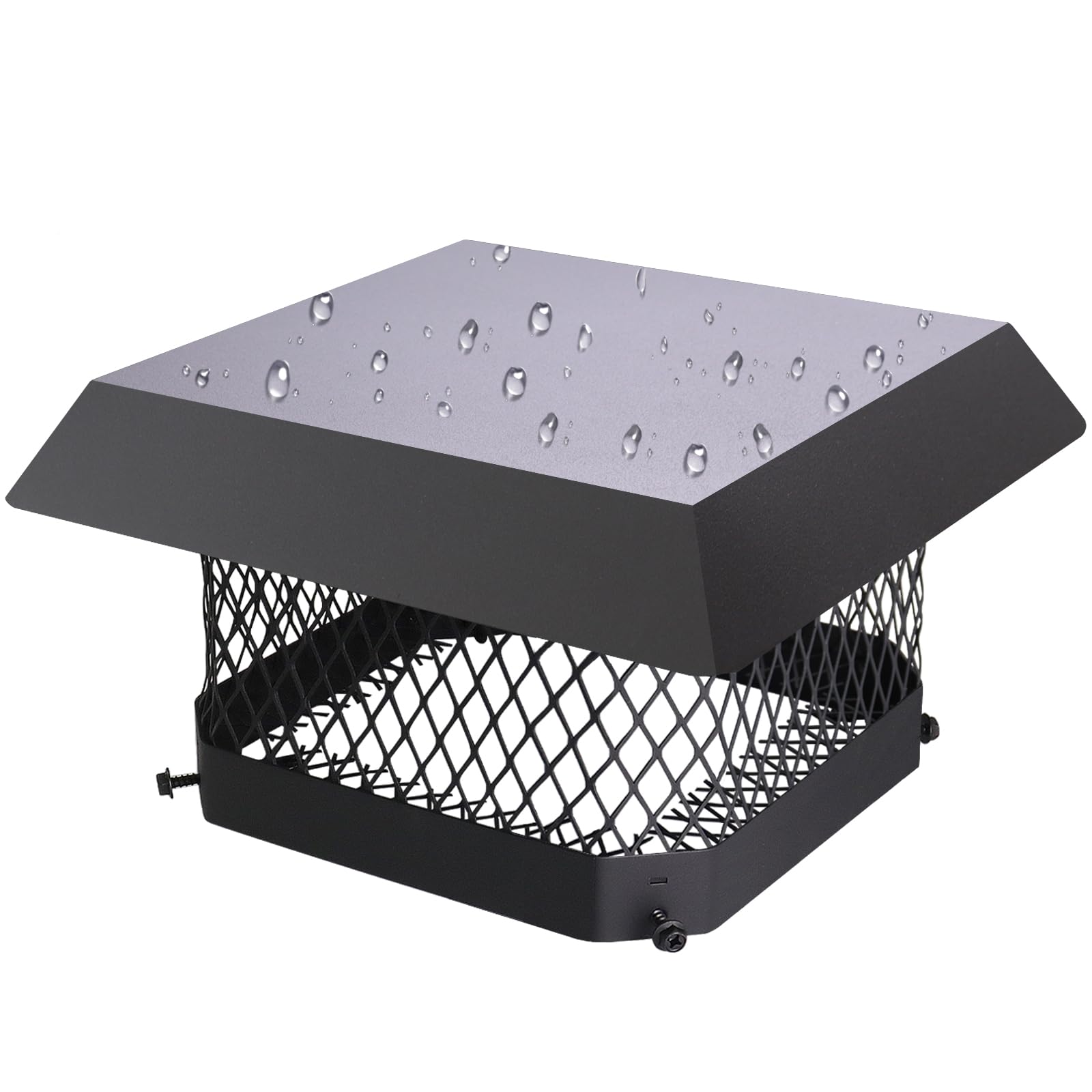 CLLOMAGY 9x9 chimney cap top view protects from rain and debris
