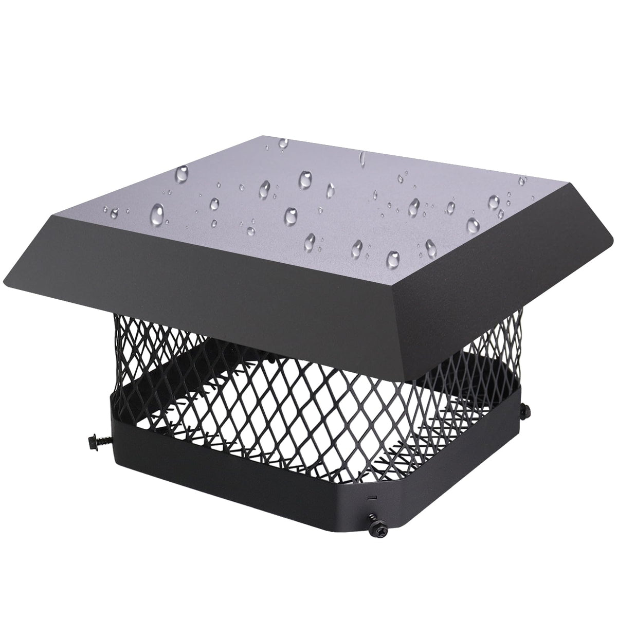 CLLOMAGY 9x9 chimney cap top view protects from rain and debris