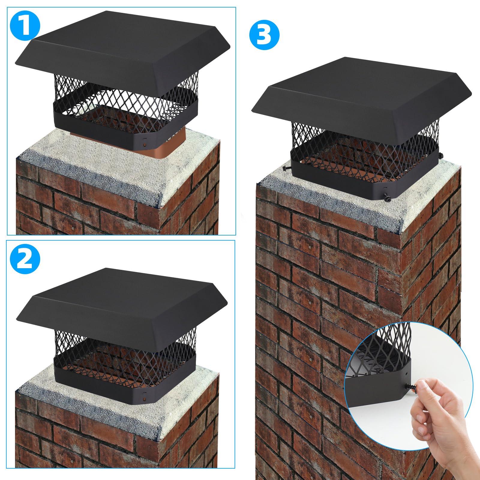 Fits exterior tiles from 7.5 to 9.5 inches square