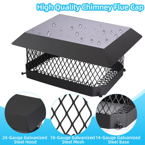CLLOMAGY mesh screen shields the chimney from animals.