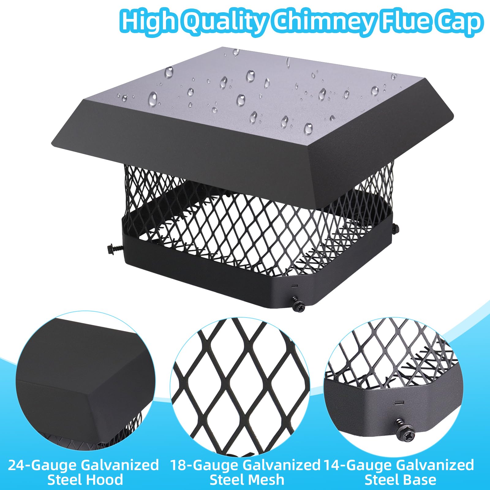 Durable galvanized steel construction resists corrosion and weather