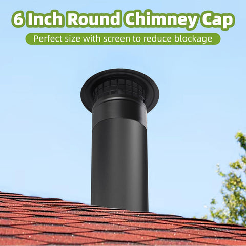 CLLOMAGY chimney cap with screen shown for debris protection and airflow