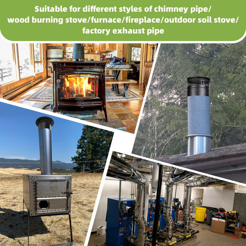 CLLOMAGY 6-inch chimney cap fits single pipes for reliable venting