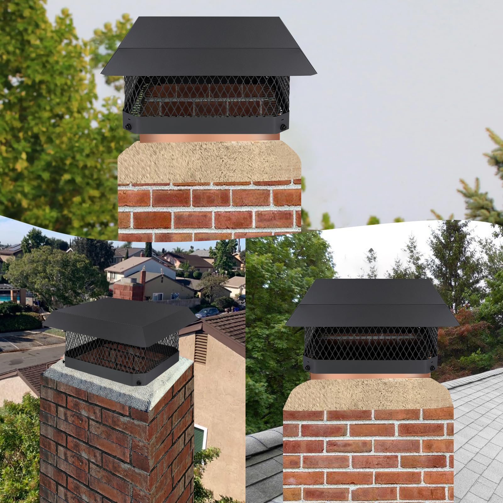 CLLOMAGY easy-installation chimney cap simplifies mounting without drilling.