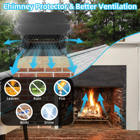 Easy drill-free installation by sliding onto the flue tile