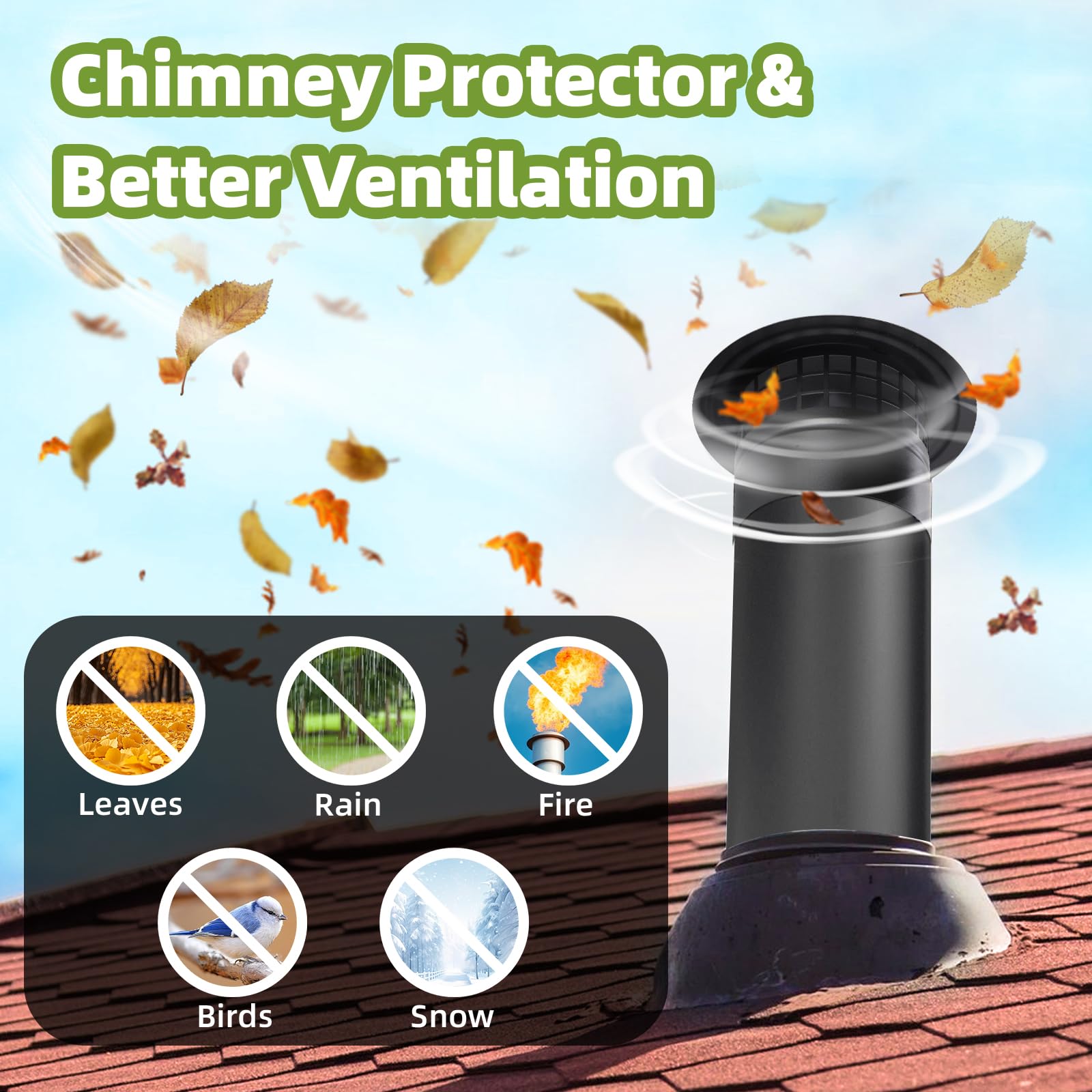 CLLOMAGY galvanized steel chimney cap demonstrates durable outdoor protection