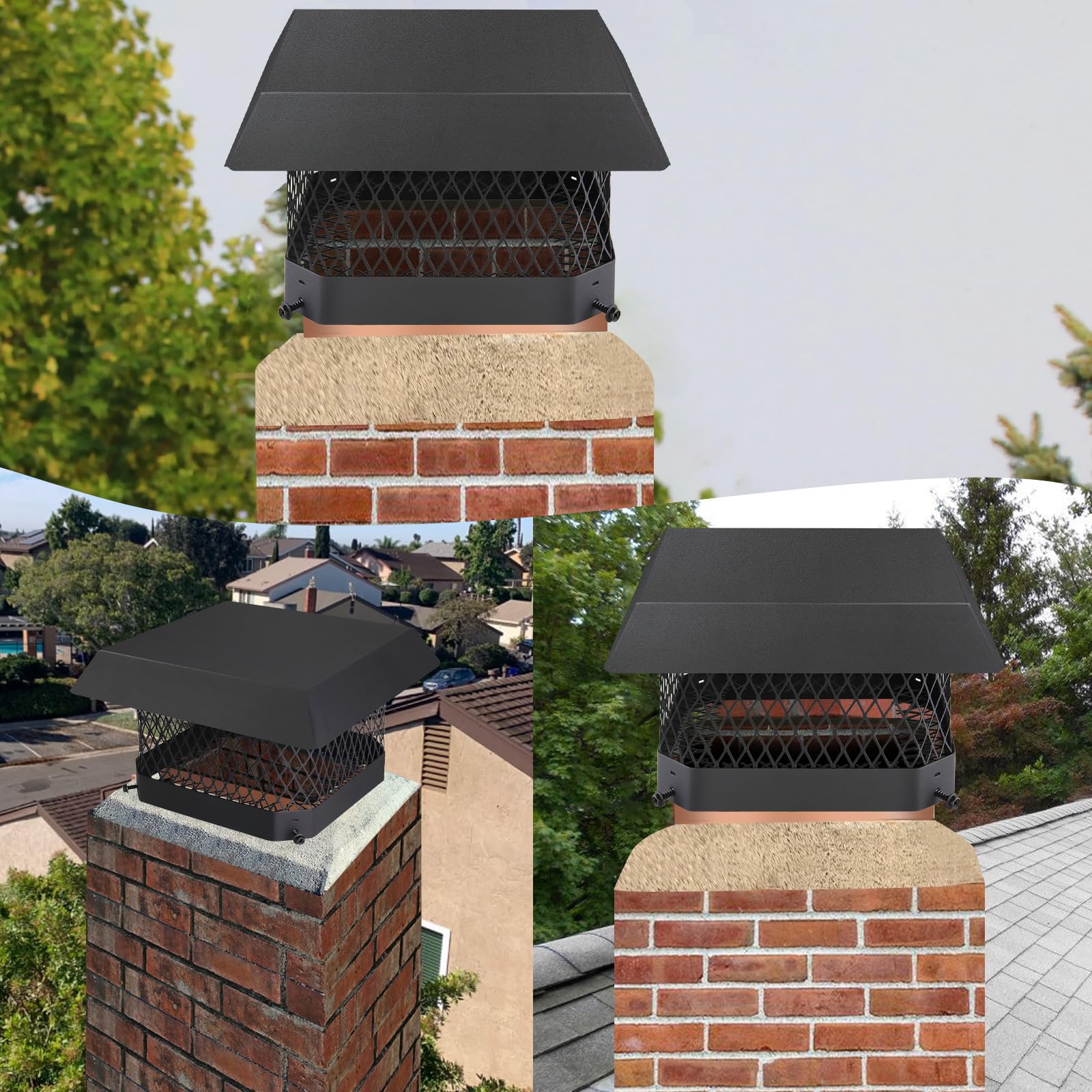 Outdoor use for brick, clay, terra cotta, or masonry chimneys