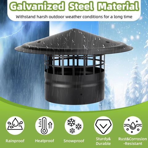 CLLOMAGY outdoor stove pipe cover protecting a wood stove exhaust
