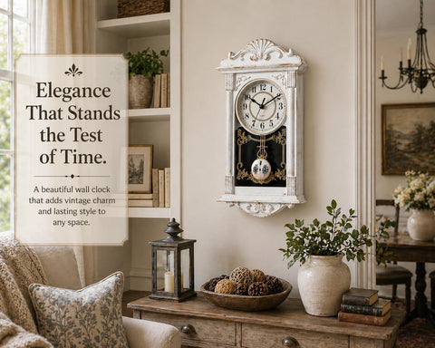 Clockswise battery-operated clock keeps walls clean with no wires.