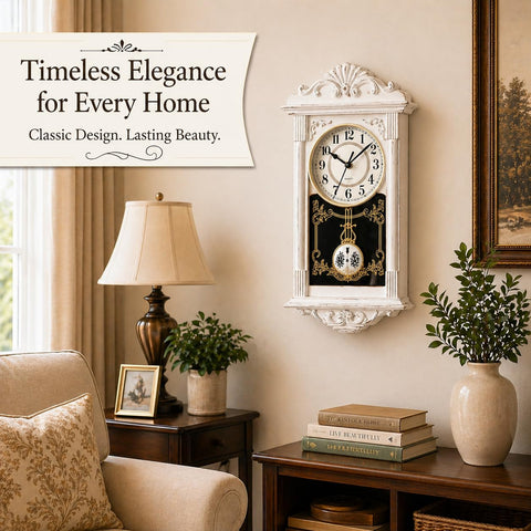Clockswise compact 9x3x16 inch wall clock fits small spaces.