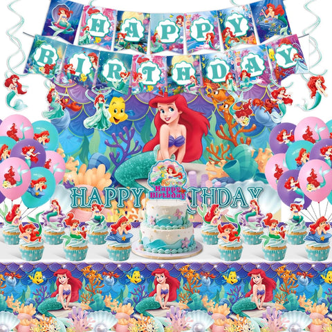 Cloira Ariel banner for a Little Mermaid party boosts celebration vibes and photo moments.
