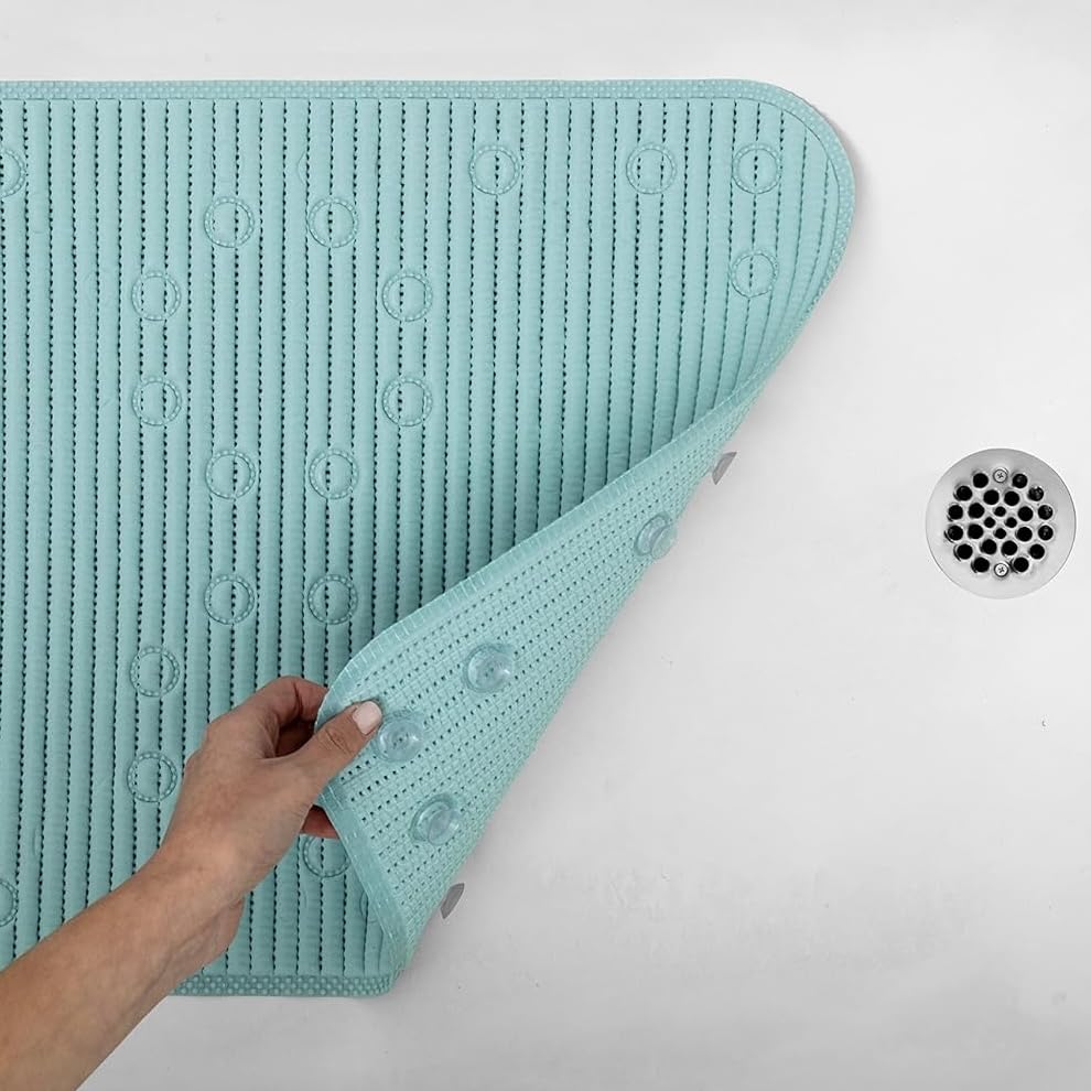 Clorox Duck Brand bath mat is machine washable for easy care