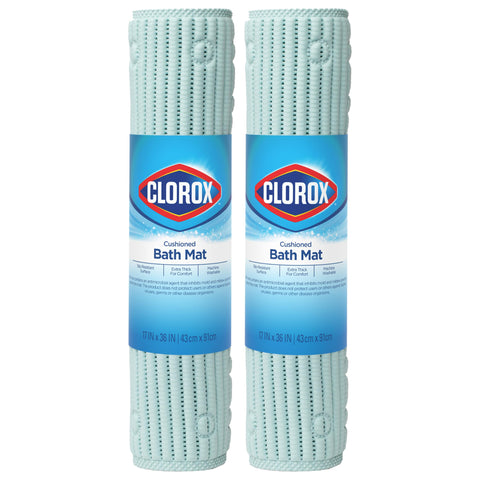 Clorox Duck Brand bath mat sky blue with non-slip design for tub safety